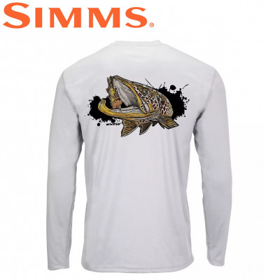 Реглан с силуэтом рыбы Simms Solar-Tech Tee Brown Trout Sterling