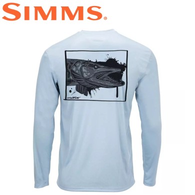 Реглан Simms Solar-Tech Tee Musky Face Steel Blue Реглан Simms Solar-Tech Tee Musky Face Steel Blue
