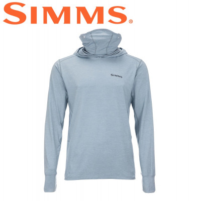 Реглан с капюшоном и баффом Simms SolarFlex Guide Cooling Hoody Steel Blue