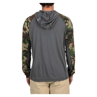 Худи Simms SolarFlex Hoody Woodland Camo/Carbon Heather