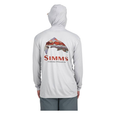 Худи Simms Tech Hoody - Artist Series Trout Logo Flame/Sterling