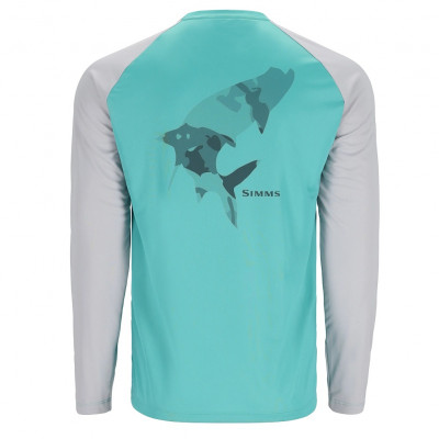 Реглан с рисунком Simms Tech Tee - Artist Series Tarpon/Sea Breeze/Sterling