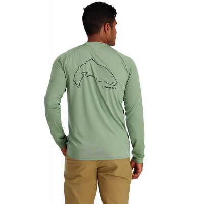 Реглан с рисунком Simms Tech Tee - Artist Series Trout Outline/Field