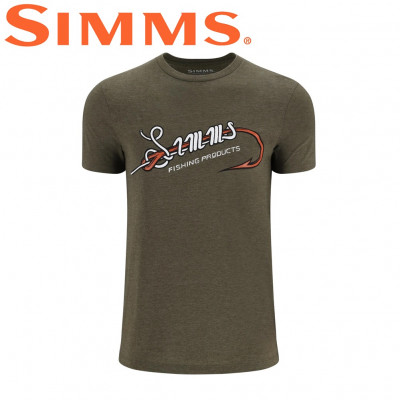  Футболка с коротким рукавом Simms Hook & Loop T-Shirt Military Heather