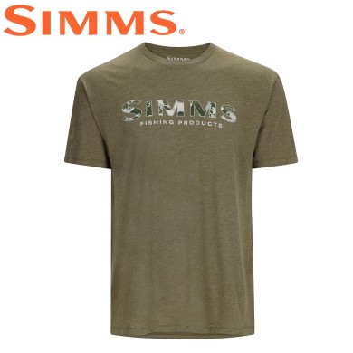 Футболка Simms Logo T-shirt RC Dark Clover/Military Heather Футболка Simms Logo T-shirt RC Dark Clover/Military Heather