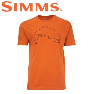 Футболка Simms Trout Outline T-Shirt Adobe Heather Футболка Simms Trout Outline T-Shirt Adobe Heather