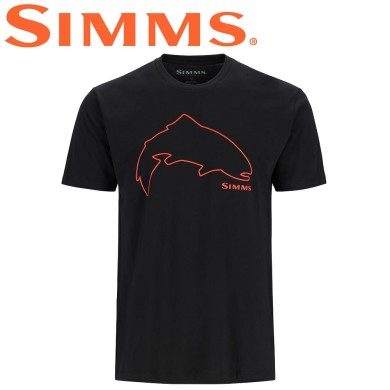 Футболка Simms Trout Outline T-Shirt Black Футболка Simms Trout Outline T-Shirt Black