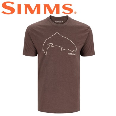 Футболка Simms Trout Outline T-Shirt Brown Heather Футболка Simms Trout Outline T-Shirt Brown Heather