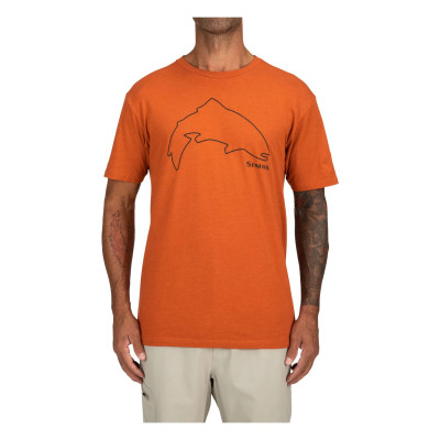  Футболка с коротким рукавом Simms Trout Outline T-Shirt Charcoal Heather