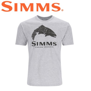 Футболка Simms Wood Trout Fill T-Shirt Grey Heather Футболка Simms Wood Trout Fill T-Shirt Grey Heather