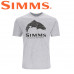  Футболка с коротким рукавом Simms Wood Trout Fill T-Shirt Grey Heather