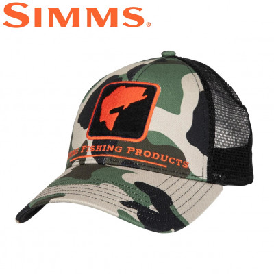 Бейсболка Simms Bass Icon Trucker Woodland Camo