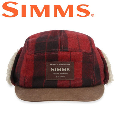 Бейсболка Simms Coldweather Cap Red Buffalo Plaid S/M