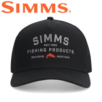 Бейсболка Simms Double Haul Icon Trucker Black