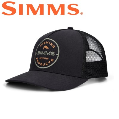 Бейсболка Simms Double Haul Trucker Black Rounder
