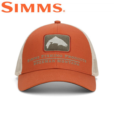 Бейсболка Simms Double Haul Icon Trucker Simms Orange