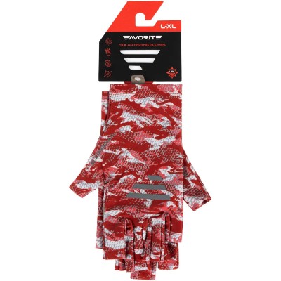 Перчатки спиннинговые Favorite Solar Fishing Gloves 5 Cut Red