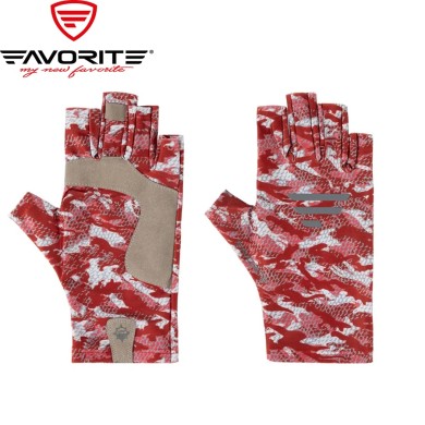 Перчатки Favorite Solar Fishing Gloves 5 Cut Red