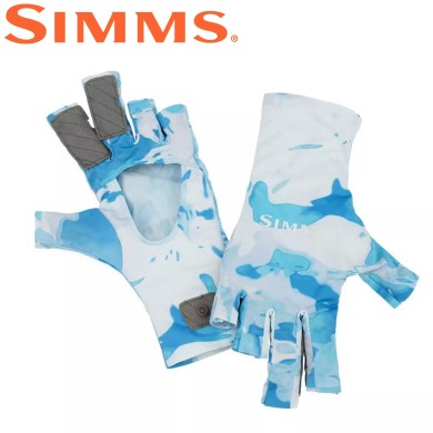 Перчатки Simms SolarFlex Sunglove Cloud Camo Blue Перчатки Simms SolarFlex Sunglove Cloud Camo Blue