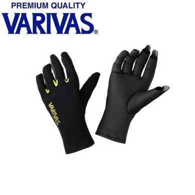 Перчатки Varivas Chloroprene Glove3 VAG-19 Black x Lime размер L-L Перчатки Varivas Chloroprene Glove3 VAG-19 Black x Lime размер L-L