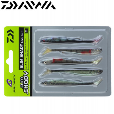 Набор силиконовых приманок Daiwa Prorex Real Slim Shady длина 75мм вес 3,3гр цвет #Live Set