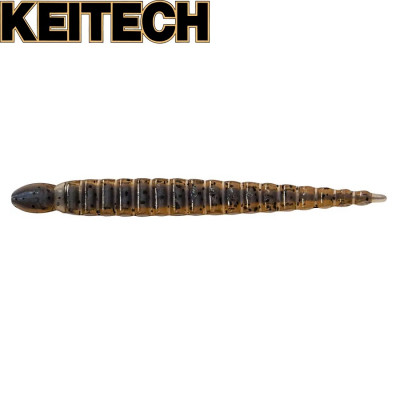 Силиконовая приманка Keitech Custom Leech 3" длина 75мм цвет #111 Cinnamon PP/Blue Neon