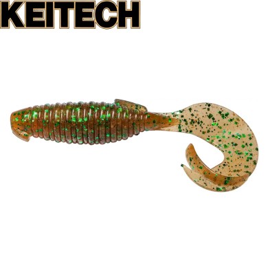 Силикон Keitech Flapper Grub 4" длина 100мм цвет #02 Peach Green Flake Силикон Keitech Flapper Grub 4" длина 100мм цвет #02 Peach Green Flake