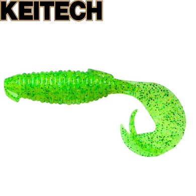 Силикон Keitech Flapper Grub 4" длина 100мм цвет #424 Lime Chartreuse