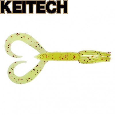 Силиконовая приманка Keitech Little Spider 2" длина 50мм цвет #01 Chartreuse Red Flake