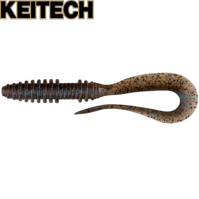 Силикон Keitech Mad Wag Slim 4.5" длина 110мм цвет #207 Green Pumpkin PP Flake