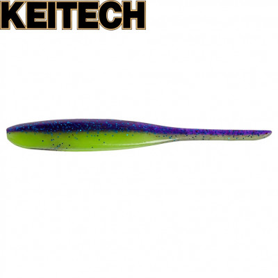 Силиконовая приманка Keitech Shad Impact 4" длина 105мм цвет #06 Violet Lime Berry