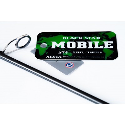 Спиннинг пятичастный Xesta Black Star 2nd Generation Mobile S74 Multi Tripper длина 2,44м тест 0,4-15гр