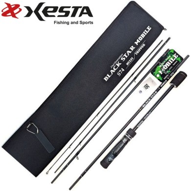 Спиннинг пятичастный Xesta Black Star 2nd Generation Mobile S74 Multi Tripper длина 2,44м тест 0,4-15гр