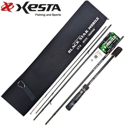 Спиннинг пятичастный Xesta Black Star 2nd Generation Mobile S74 Multi Tripper длина 2,44м тест 0,4-15гр