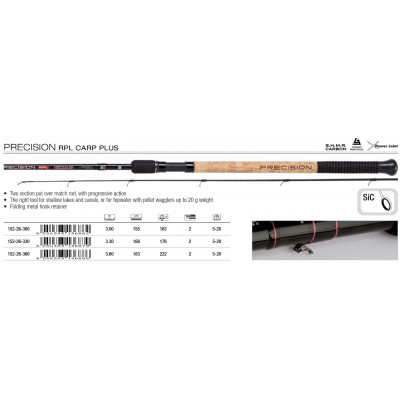 Удилище матчевое штекерное Trabucco Precision RPL Carp Plus 3602/20 длина 3,6м тест 5-20гр