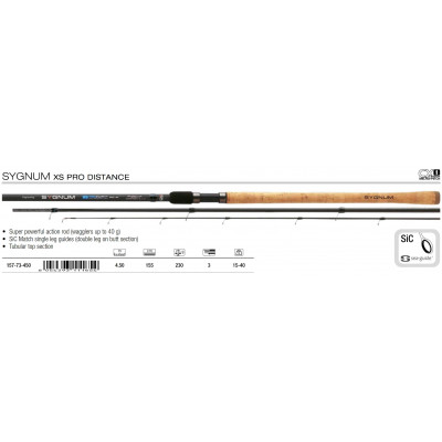 Удилище матчевое штекерное Trabucco Sygnum XS Pro Distance 4503/15-40 длина 4,5м тест 15-40гр