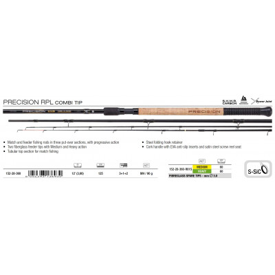 Фидер штекерный Trabucco Precision RPL Combi Tip 3604(2)/MH длина 3,6м тест до 90гр